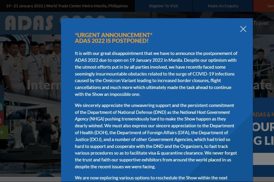    ADAS postponed due to Omicron