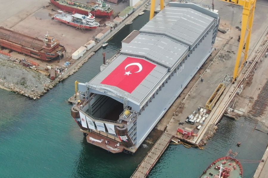 Turkish Navy's Submarine Floating Dock Launched
