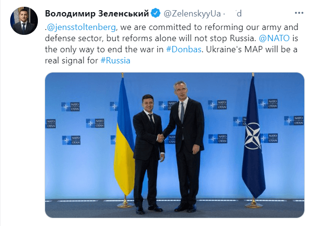 Zelenski tags NATO to stop Russia