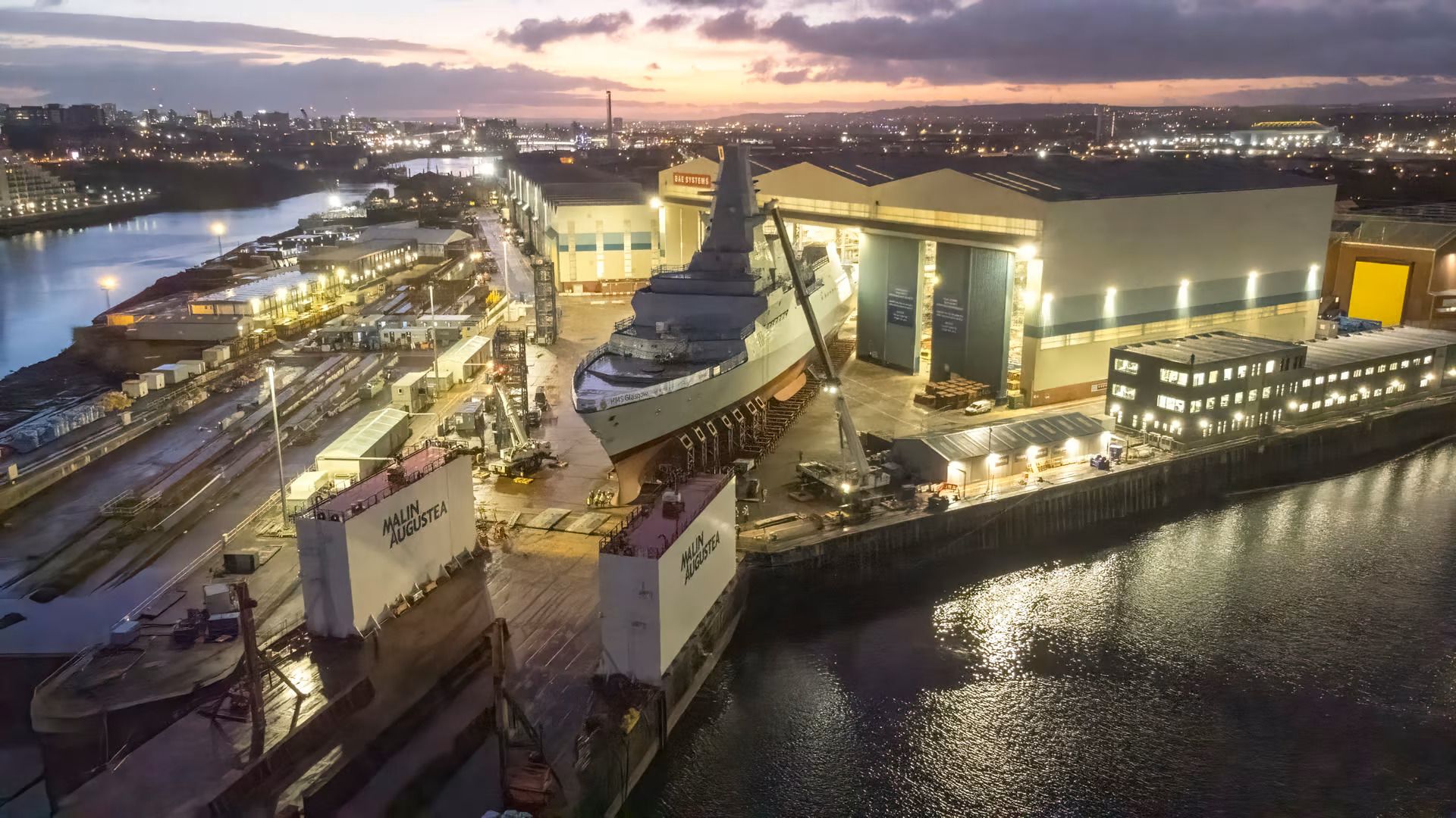 BAE Systems  Slowly Launches the first Type 26 Frigate HMS Glasgow 