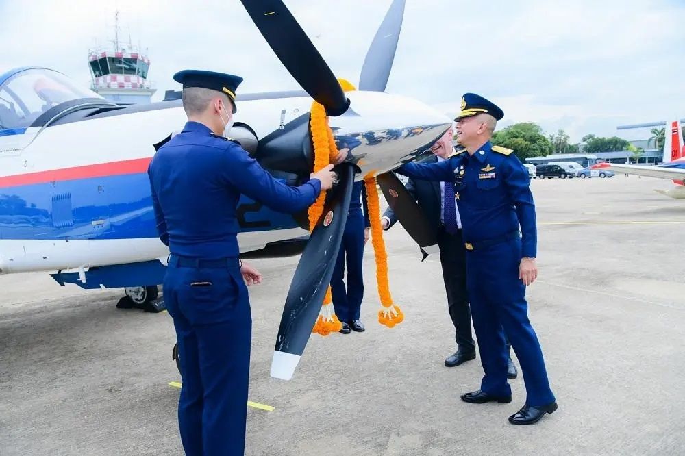 RTAF Received Two T-6TH Texan II Trainer Aircraft