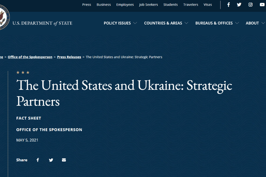 US New Strategic Partner: Ukraine