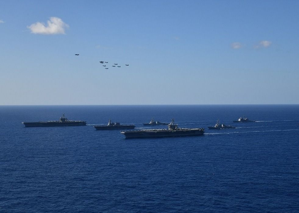 U.S. Aircraft Carriers Conduct Exercise With JMSDF
