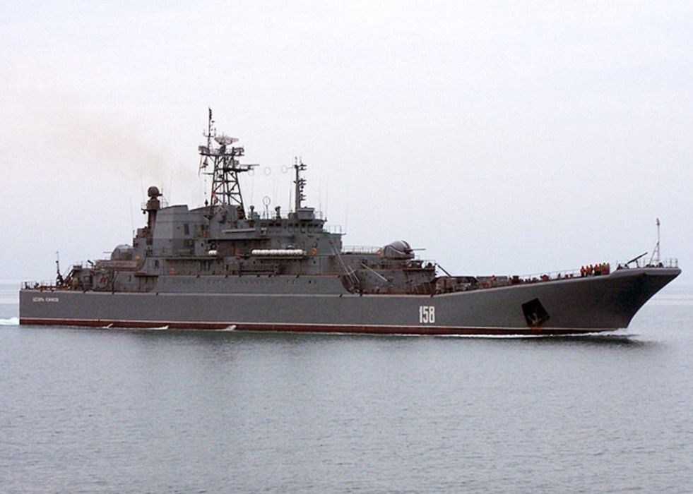 Russian Landing Ship Sinks due to Multi-USV Attack