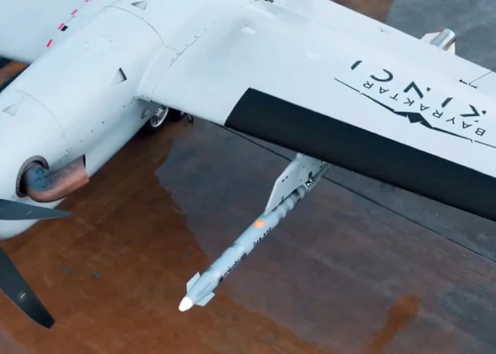 AKINCI UCAV Fires UAV-122 Supersonic Missile