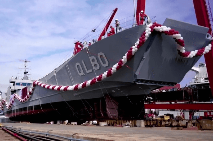 Turkish ADIK Shipyard Launched Qatari Landing Ship Tank QL-80