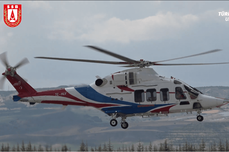 Turkish Aerospace (TUSAS)'s Gökbey Helicopter 3'rd prototype at flight test